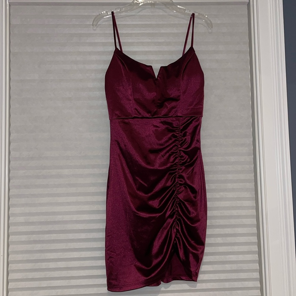 Maroon spaghetti strap dress